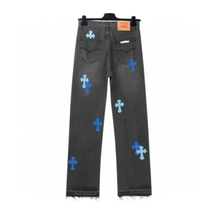 Chrome Hearts Black and Blue Cross Jean