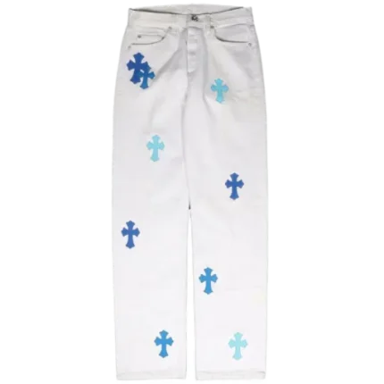 Chrome Hearts Cross Patch Jeans – White