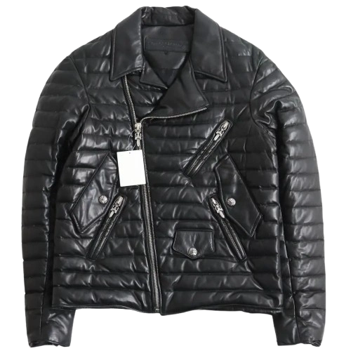 Chrome Hearts Double Riders Down Leather Jacket