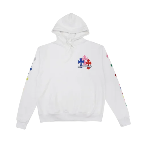 Multi Color Cross Cemetery Chrome Hearts Hoodie – White Chrome Hearts Multi Color Cross Cemetery Hoodie White 1 510x510 1