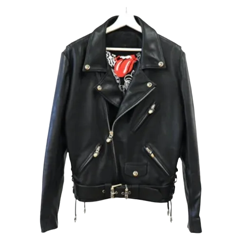 Lip and Tongue JJ Dean Biker Chrome Hearts Jacket image removebg preview 2024 07 03T040415.613